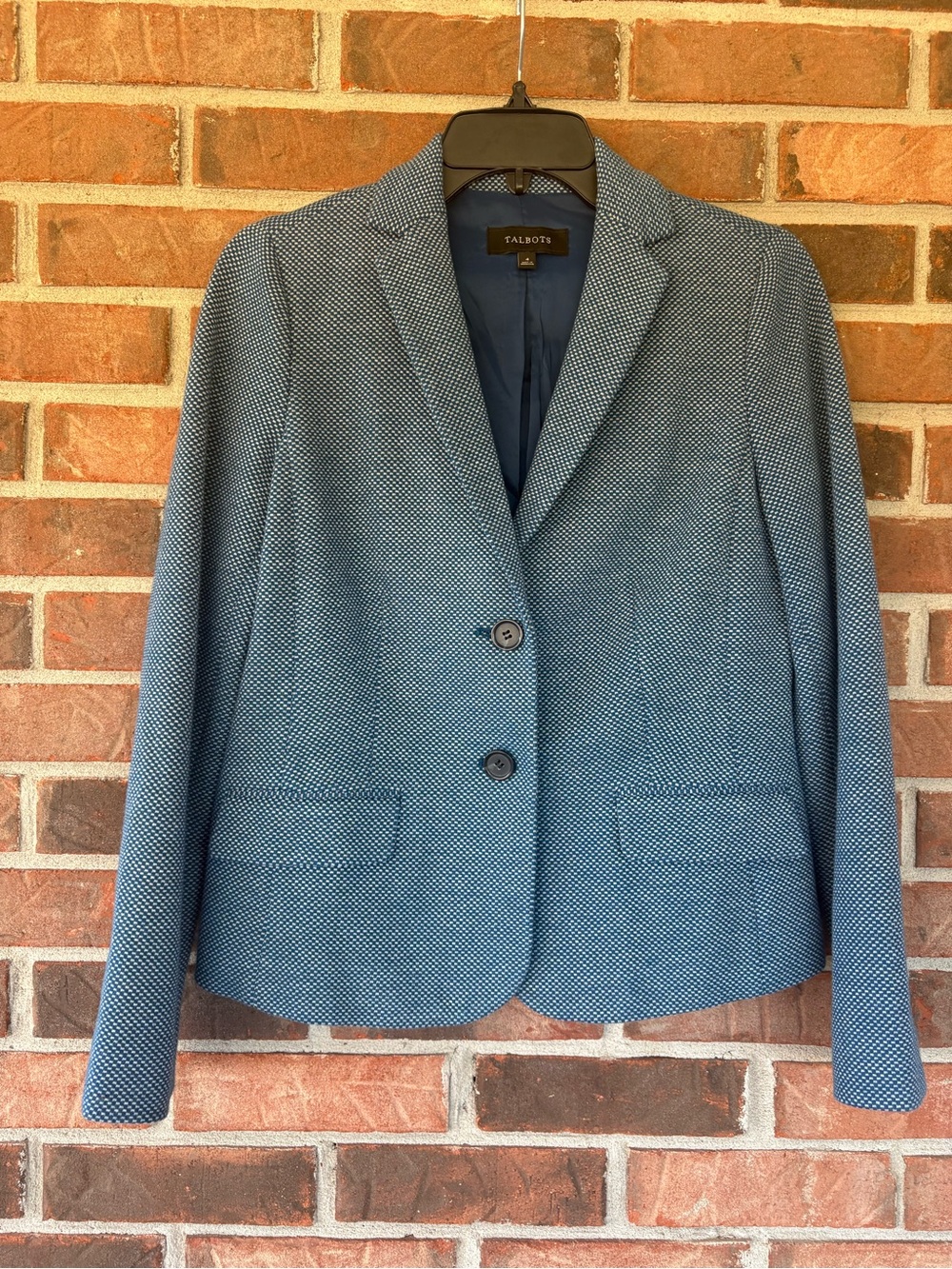 Talbots aqua & gray Textured Tailored Women's Blazer